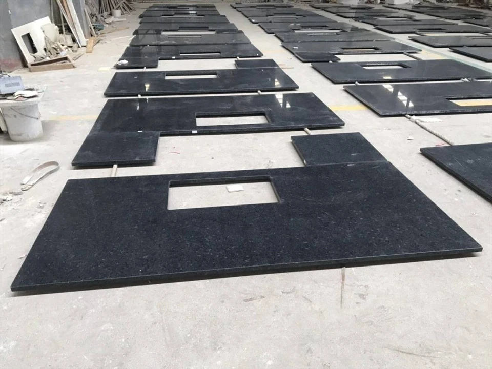 Angola Black Granite Countertops Factory